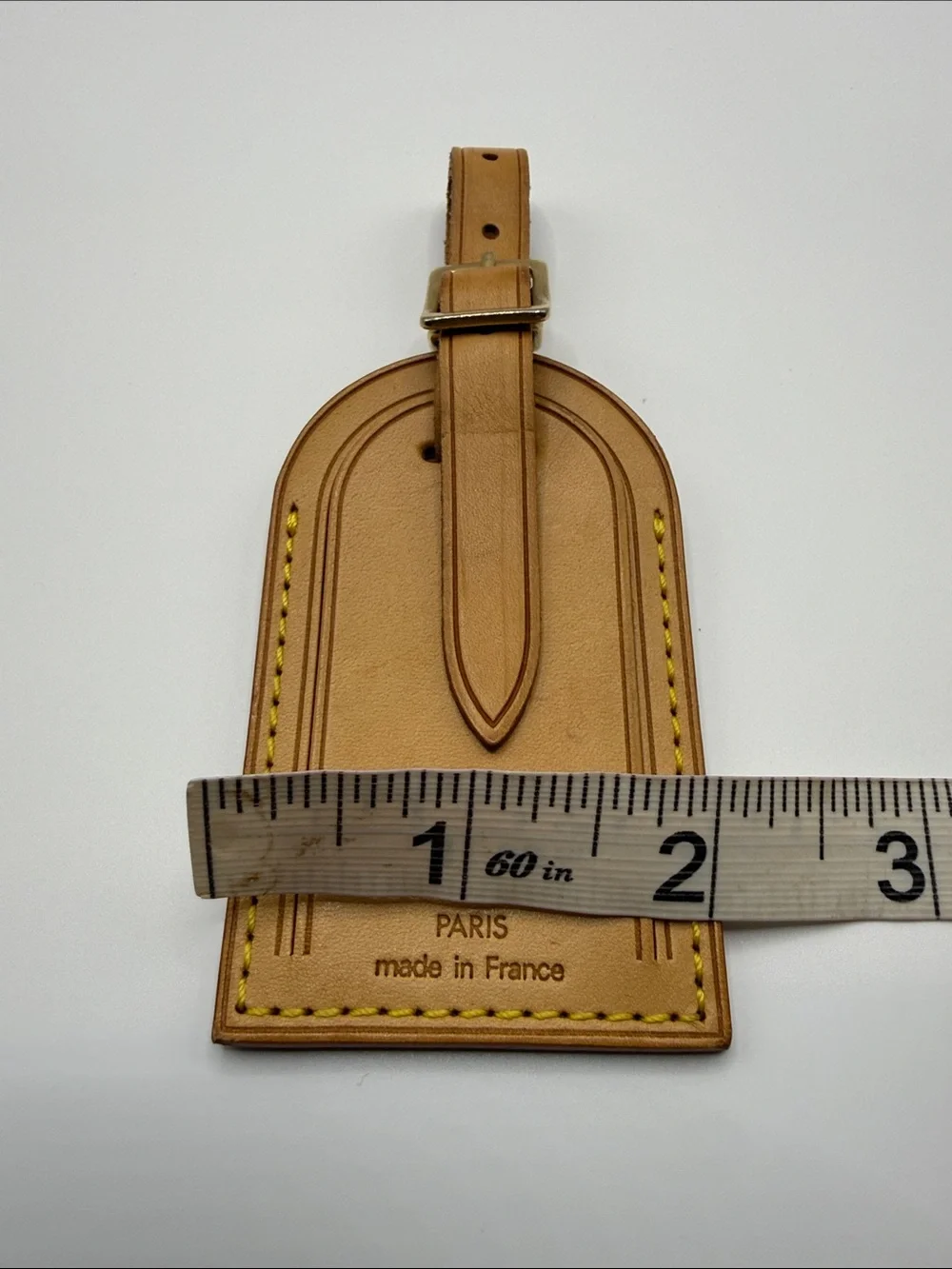 LOUIS VUITTON vachetta travel tag light brown new